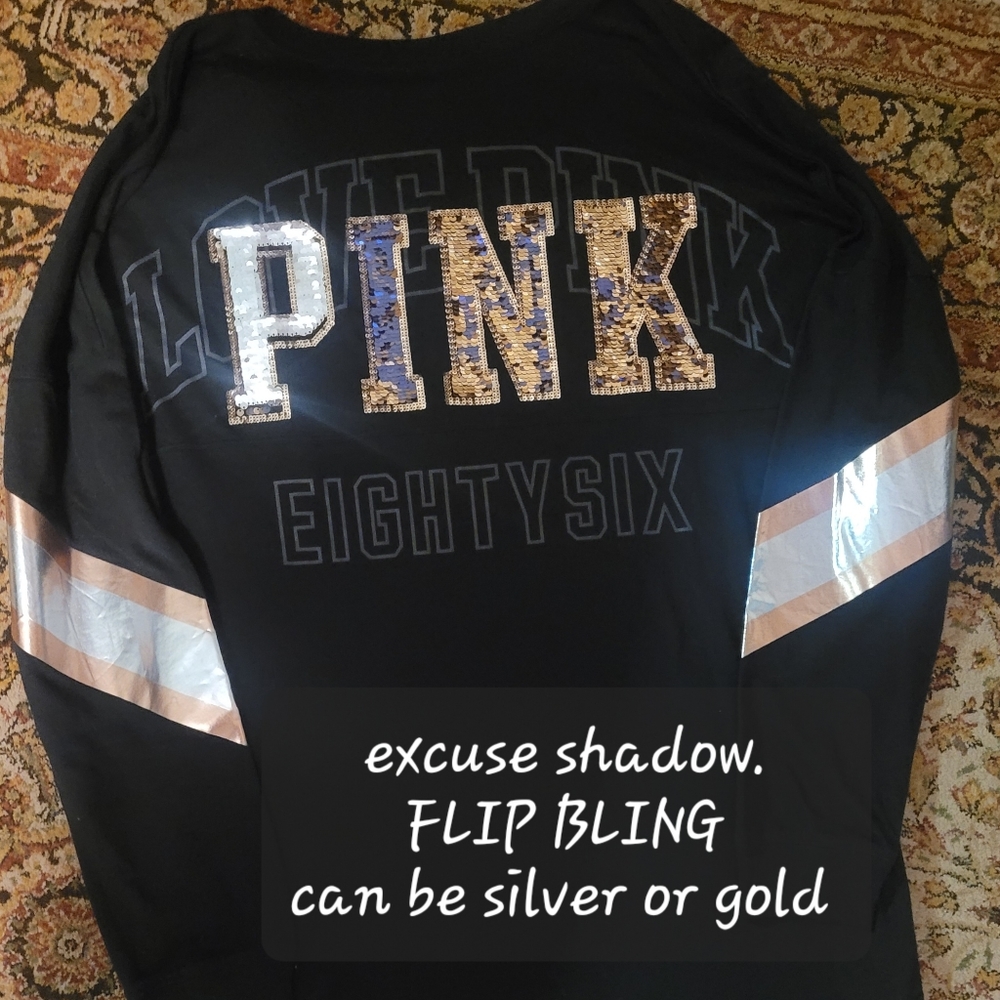 Nwot htf vs pink bling top with flip bling